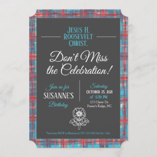 Jezus H. Roosevelt Tartan Birthday Uitnodiging