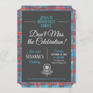 Jezus H. Roosevelt Tartan Birthday Uitnodiging