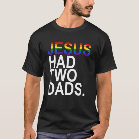 Jezus had TWEE vaders 2 vaders Rainbow Pride Vlag T-shirt (Voorkant)