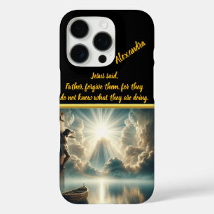 Jezus hangt kruis boven stille wateren iPhone 16 pro hoesje