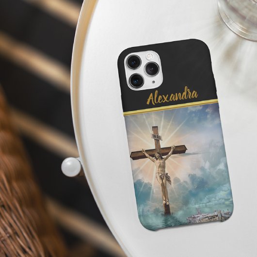 Jezus hangt van een Christelijk kruisbeeld. Case-Mate iPhone Case