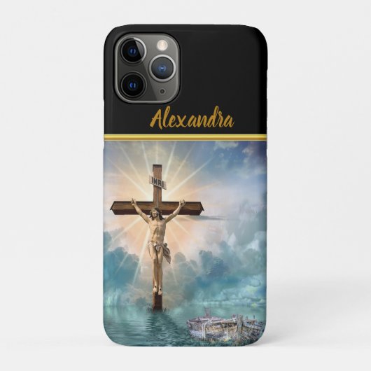 Jezus hangt van een Christelijk kruisbeeld. Case-Mate iPhone Case (Achterkant)