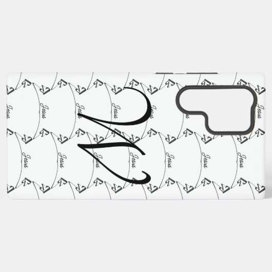 Jezus hart inscriptie met uw Initiaal Samsung Galaxy Hoesje (Achterkant horizontaal)