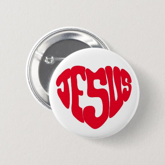 Jezus hart ronde button 5,7 cm (Voorkant /achterkant)