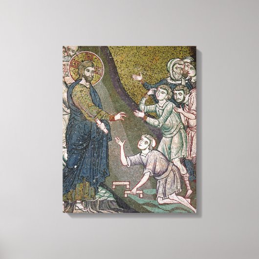 Jezus Healing the Crippled and the Blind Canvas Afdruk (Voorkant)