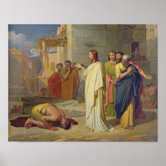 Jezus Healing the Leper, 1864 Poster (Voorkant)