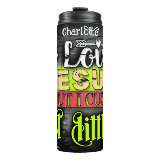 Jezus: Heb Hem lief, Cuss Little Thermosbeker (Voorkant)