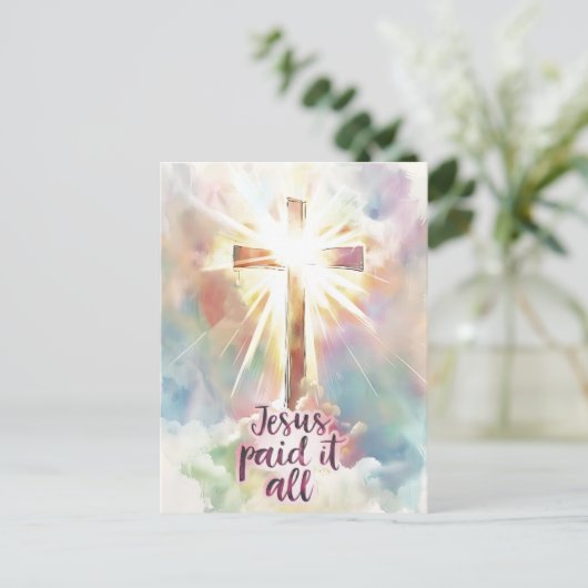 Jezus heeft alle Christelijke paasliederen gezonge Briefkaart (Staand voorkant)