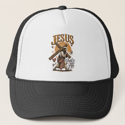 Jezus heeft alles betaald trucker pet (Voorkant)