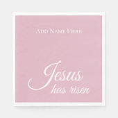 Jezus heeft de aangepaste tekst roze Christelijk P Servet (Voorkant)