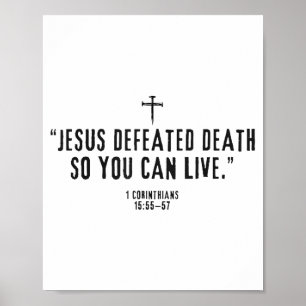 Jezus heeft de dood overwonnen zodat u kunt leven poster