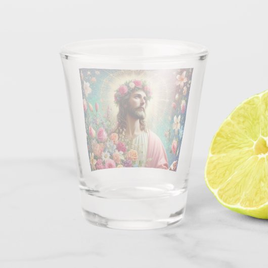 Jezus heeft een bril geschoten! shot glas (Achterkant)