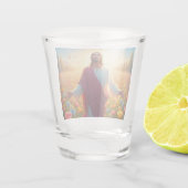 Jezus heeft een bril geschoten! shot glas (Achterkant)