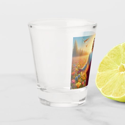 Jezus heeft een bril geschoten! shot glas (Links)