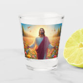 Jezus heeft een bril geschoten! shot glas (Voorkant)