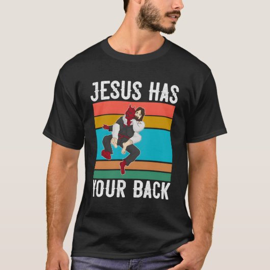 Jezus heeft je backprint Braziliaans Jiu Jitsu cad T-shirt (Voorkant)