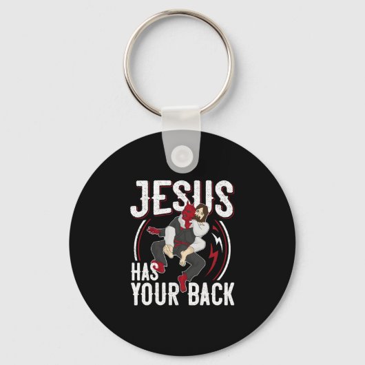 Jezus heeft je Braziliaanse Jiu Jitsu BJJ Christus Sleutelhanger (Voorkant)