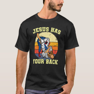 Jezus heeft je rug bij de Braziliaanse Jiu Jitsu T-shirt