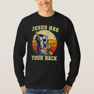 Jezus heeft je rug bij de Braziliaanse Jiu Jitsu T-shirt