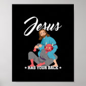 Jezus heeft je rug Jiu-Jitsu BJJ Funny MMA Poster (Voorkant)