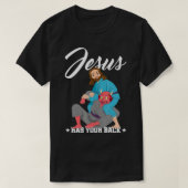 Jezus heeft je rug Jiu-Jitsu BJJ Funny MMA T-shirt (Design voorkant)