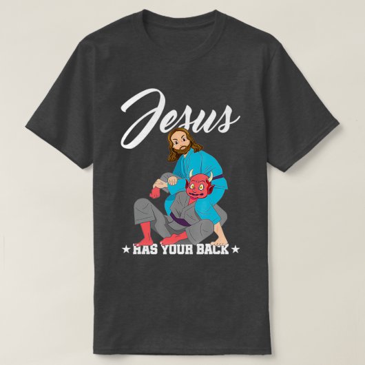Jezus heeft je rug Jiu Jitsu Bjj Mma Long T-shirt (Design voorkant)