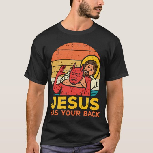 Jezus heeft je rug Jiu Jitsu Christelijk T-shirt (Voorkant)