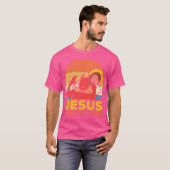 Jezus heeft je rug Jiu Jitsu Retro Christelijke Ma T-shirt (Voorkant volledig)