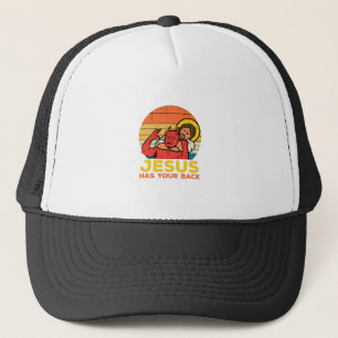 Jezus heeft je rug Jiu Jitsu Retro Christelijke Ma Trucker Pet