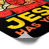 Jezus heeft je rug - Retro Sunset Jesus Worstelen Poster (Hoek)