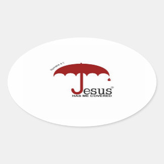 Jezus heeft me gedekt Bumpersticker Ovale Sticker