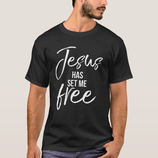 Jezus heeft me vrij Shirt koele  Christelijk (Voorkant)