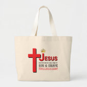 JEZUS HEEFT MIJ Christelijk Paasfeest VERLOST Grote Tote Bag (Voorkant)