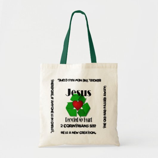 Jezus heeft mijn hart gerecycleerd tote bag (Voorkant)