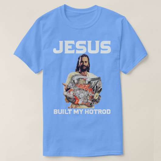 Jezus heeft mijn hot rod gebouwd t-shirt (Design voorkant)