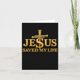 Jezus Heeft Mijn Leven Gered Christelijk Kruis Gel Kaart