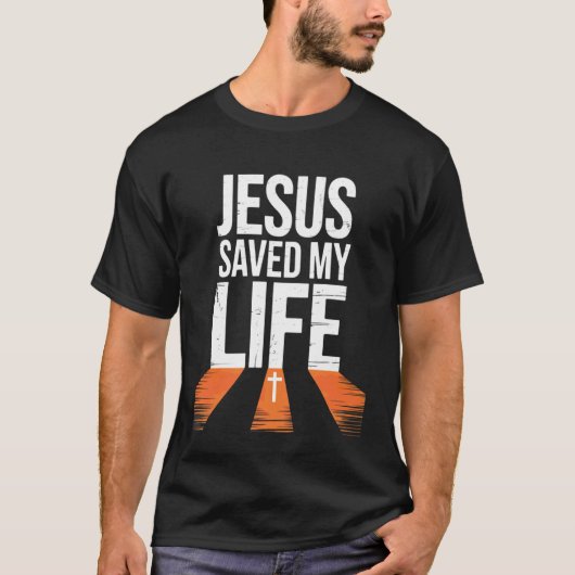 Jezus heeft mijn leven gered t-shirt (Voorkant)