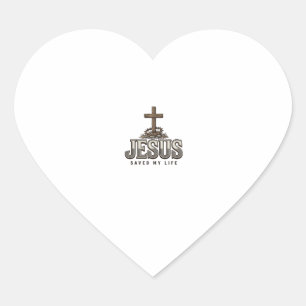 Jezus heeft mijn leven gered Vintage gravure Chris Hart Sticker
