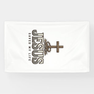 Jezus heeft mijn leven gered Vintage gravure Chris Spandoek