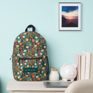 "Jezus heeft mijn rug" Bloemenprint Cut Sew Rugzak