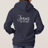 Jezus heeft mijn rug hoodie (Achterkant)