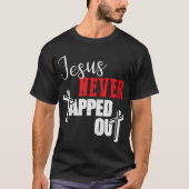 Jezus heeft nooit Christelijk geloofsworstelen geb T-shirt (Voorkant)