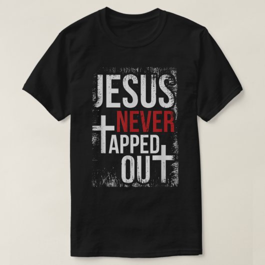 Jezus heeft nooit Christelijke rusteloze gelovige  T-shirt (Design voorkant)