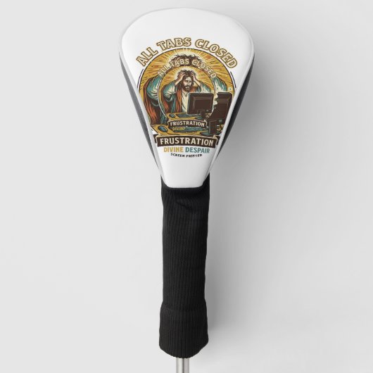 Jezus heeft per ongeluk alle browsertabbladen gesl golfheadcover (Voorkant)