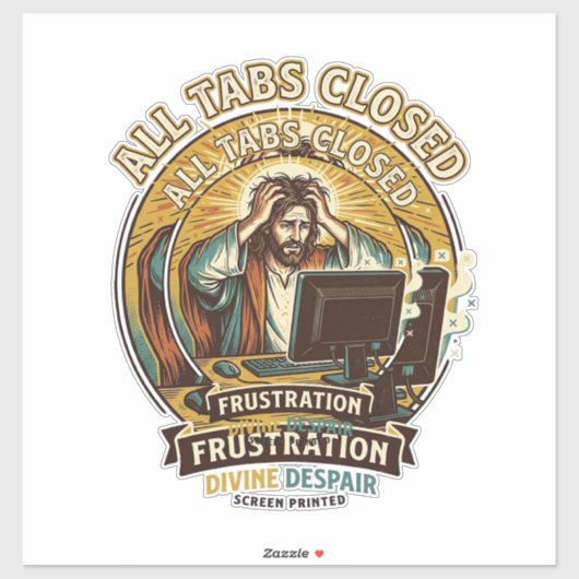 Jezus heeft per ongeluk alle browsertabbladen gesl sticker (Vel)