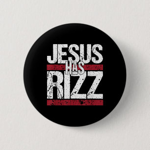 Jezus heeft Rizz eenvoudig Christelijk geloof gelo Ronde Button 5,7 Cm