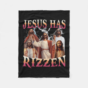 Jezus heeft Rizzen Grappige Christelijke meme nieu Fleece Deken