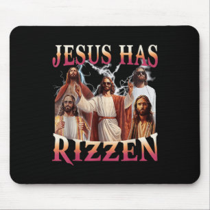 Jezus heeft Rizzen Grappige Christelijke meme nieu Muismat