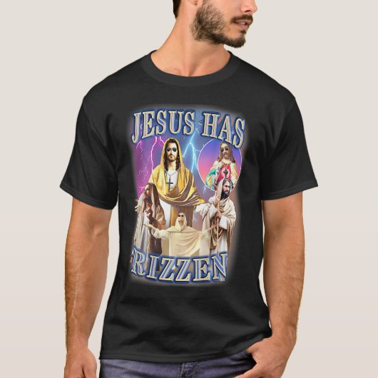 Jezus heeft Rizzen - Hij is Rizzen Jezus Rizz T-shirt (Voorkant)