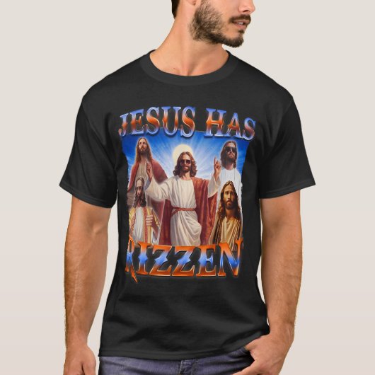 Jezus heeft Rizzen - Hij is Rizzen Jezus Rizz T-shirt (Voorkant)